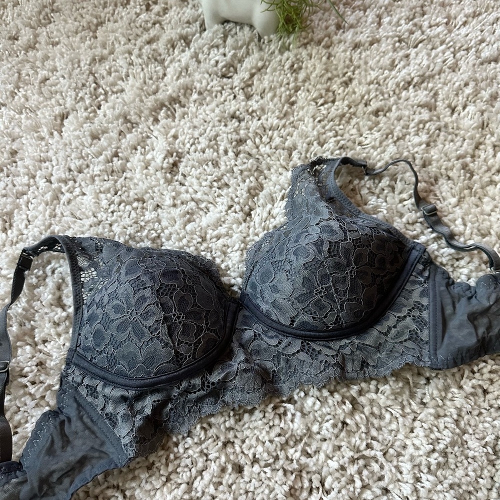 Super cute dark gray lacey sexy, casual, push-up comfortable women’s bra.